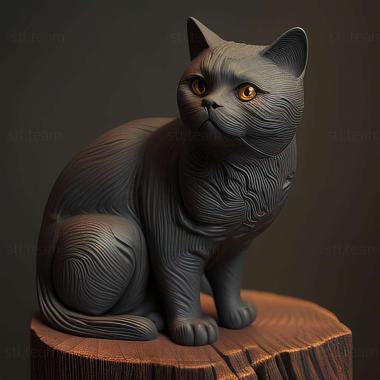 3D model Chartreux cat (STL)